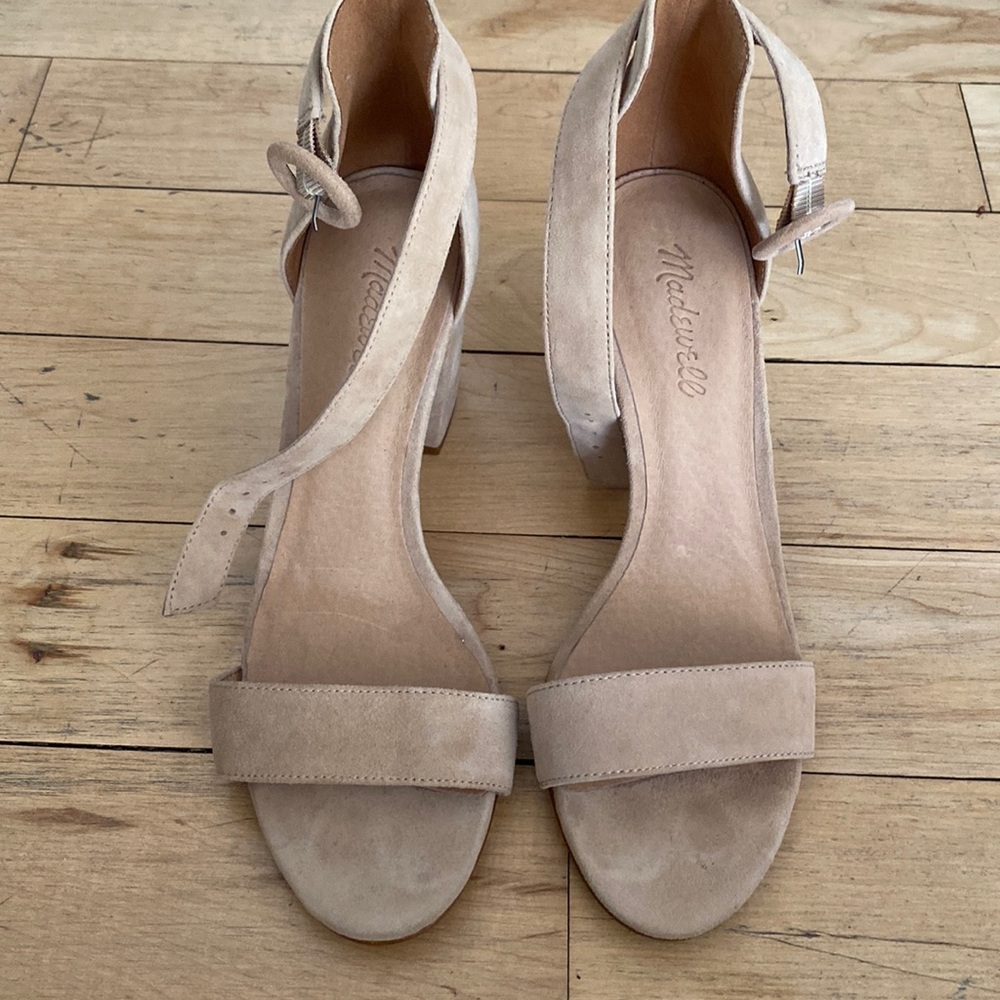Madewell Suede Nude Heels Sz 8